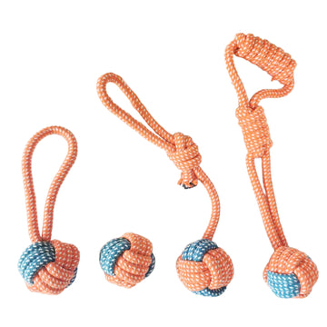 Jouets pour animaux de compagnie 4PCS nettoyage des dents résistant aux morsures de corde Corde dentition résistante aux morsures